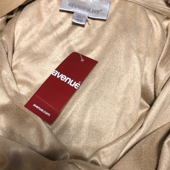 Avenue open front cardigan size 18/20 New with tags tan/brown with fringe trim - Picture 16 of 16